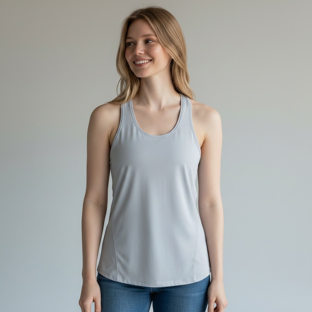 Athleta Womens Racerback Tank Top Light‎ Blue Performance Yoga Gym Size M
